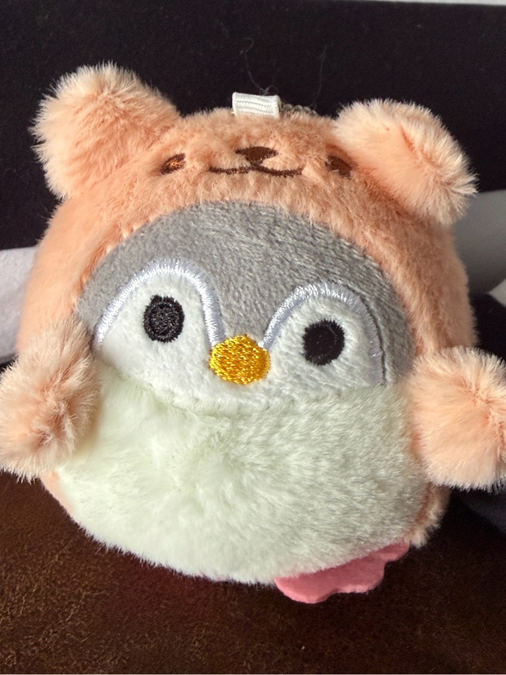 Plush Peach Penguin/Bear costume stuffed animal